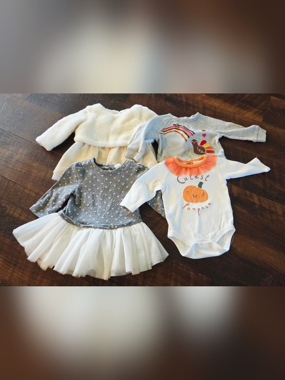 Set Of 4 Baby Girl Tops/Dresses 3-6 Months. Fall, Thanksgiving, Festive
